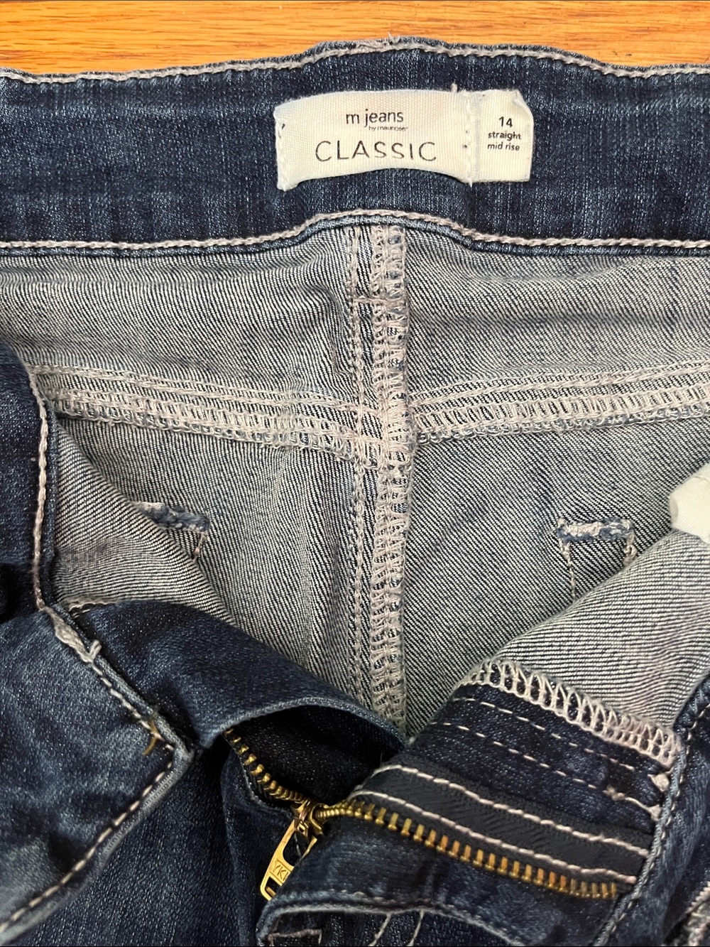 M jeans by Maurices Classic Straight-Leg Mid-Rise Women’s Jeans in Dark Blue - Picture 8 of 11